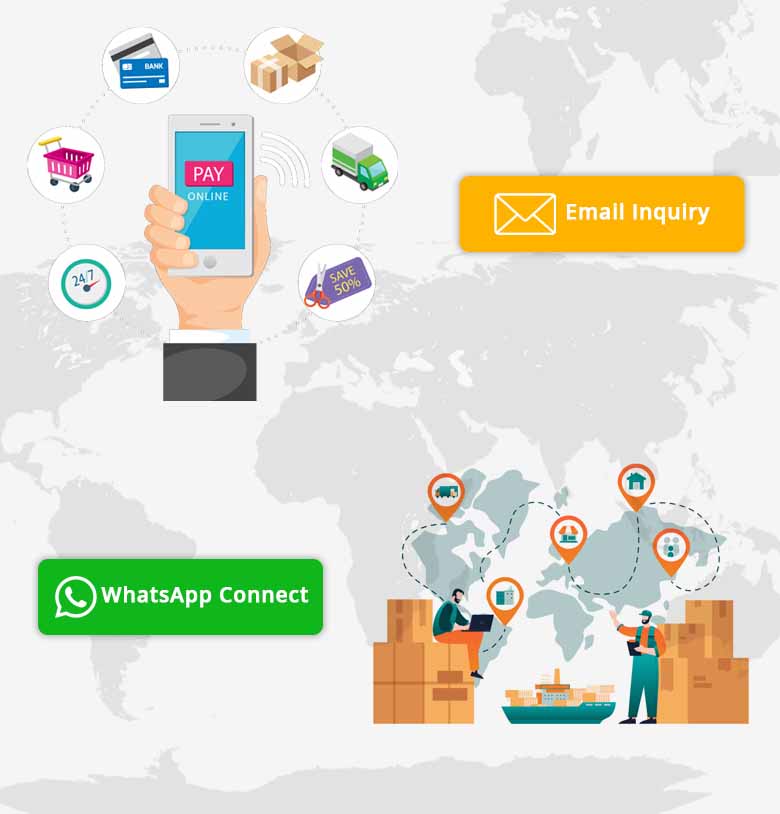 Email inquiries and whatsapp connect